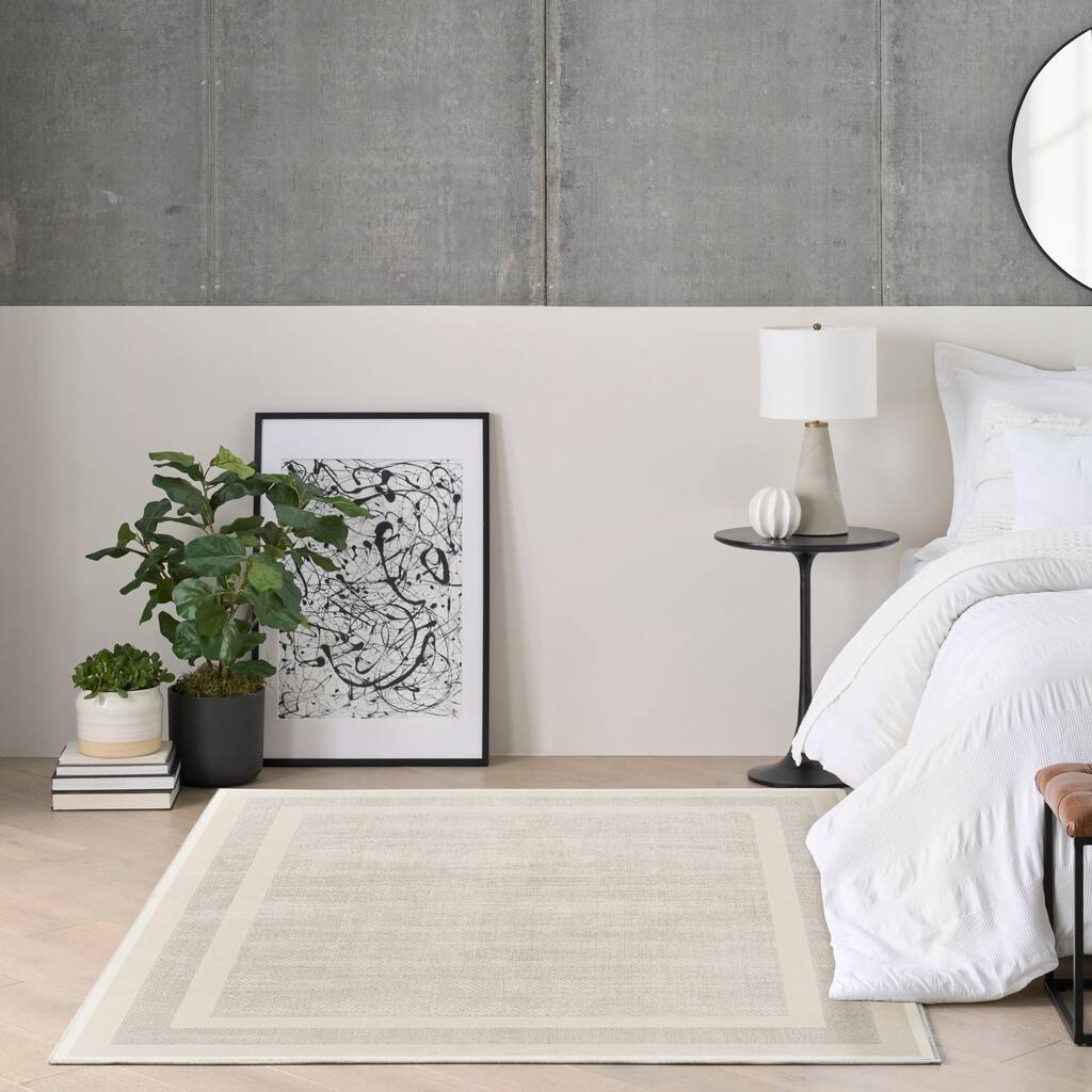 DKNY Grand Street Ivory Taupe Contemporary Chic Indoor Rug