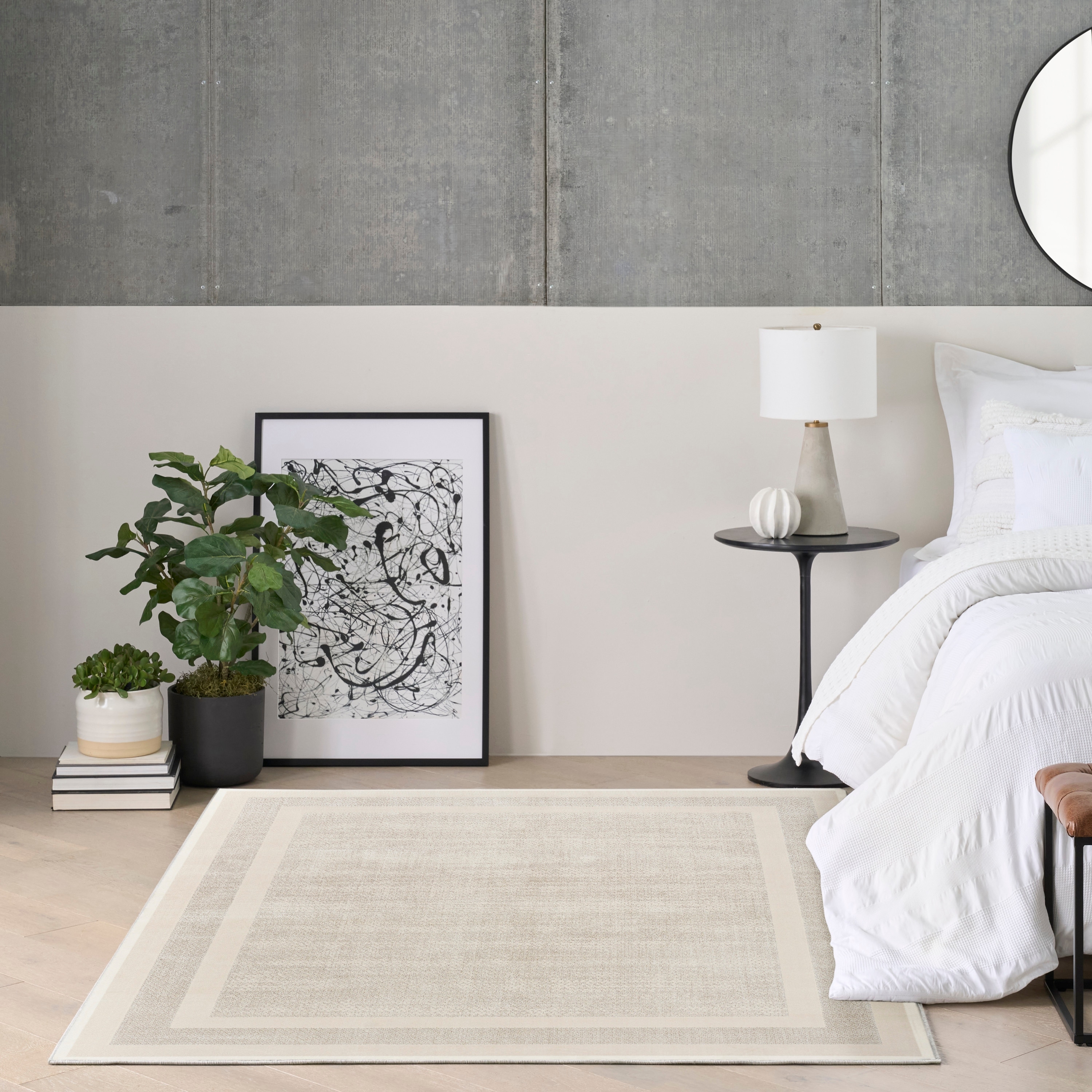 DKNY Grand Street Ivory Taupe Contemporary Chic Indoor Rug