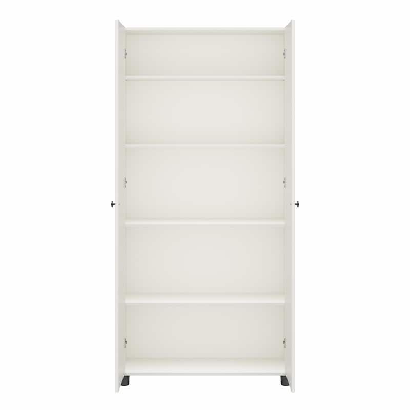 Systembuild Evolution Kendall Fluted Storage Cabinet - White - 36" Wide
