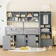 preview thumbnail 27 of 47, Wood Loft Bed Big Storage with Under-Bed Desk, Drawers, Shelves