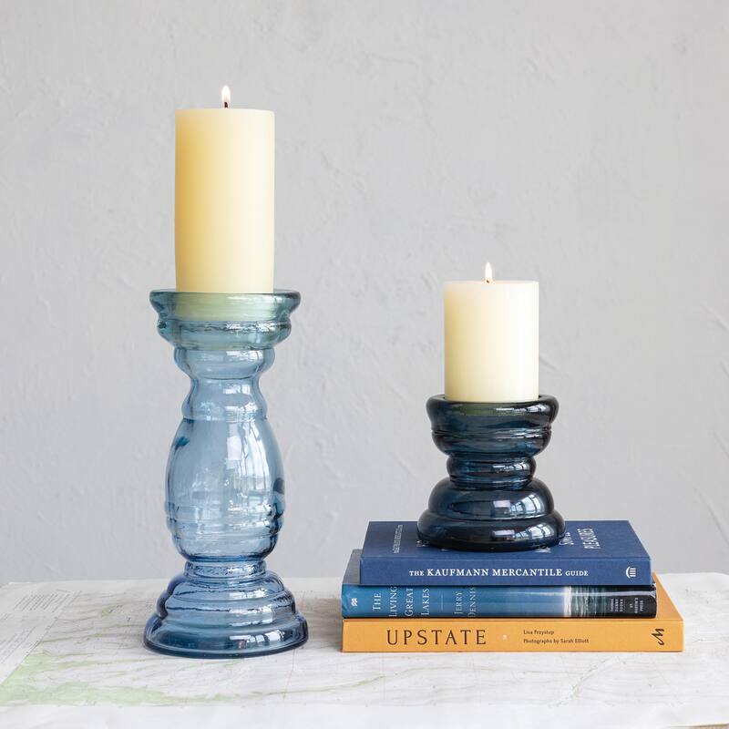 Reclaimed Glass Pillar Holder