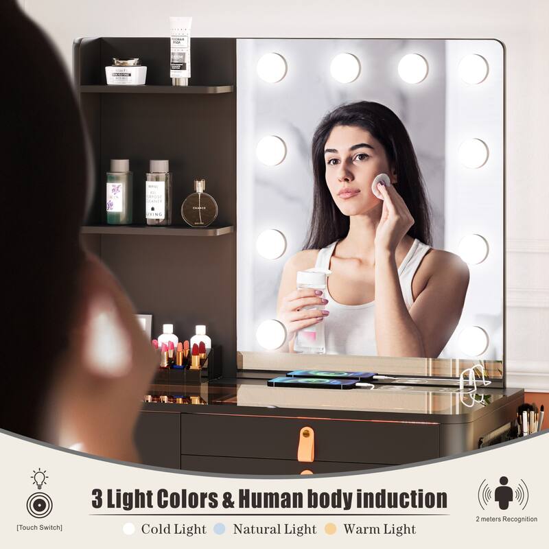 Makeup Vanity with 3 Lighting Colors