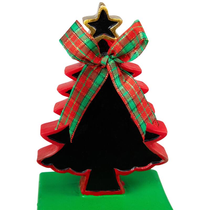 3 Reindeer, Tree, Snowman Chalkboard Christmas Stocking Holders 7"