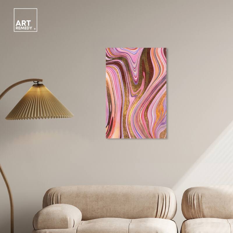 Art Remedy Doll Memories - Pink Geode Gallery Wrapped Mineral, Agate & Geode 1 Piece Canvas Wall Art