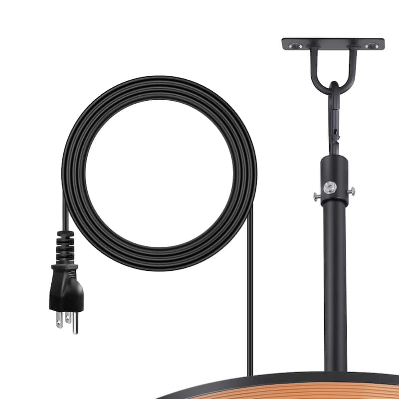 19" Waterproof Plug-in Outdoor Ceiling Fan with Light and Remote(5-Blade)