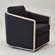 preview thumbnail 14 of 165, KINWELL 31"W Oak Frame Upholstered Swivel Barrel Armchair