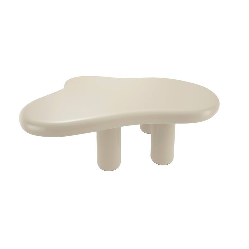 48.5 In Fiberglass Tabletop Modern Style Cloudy Shape End Table