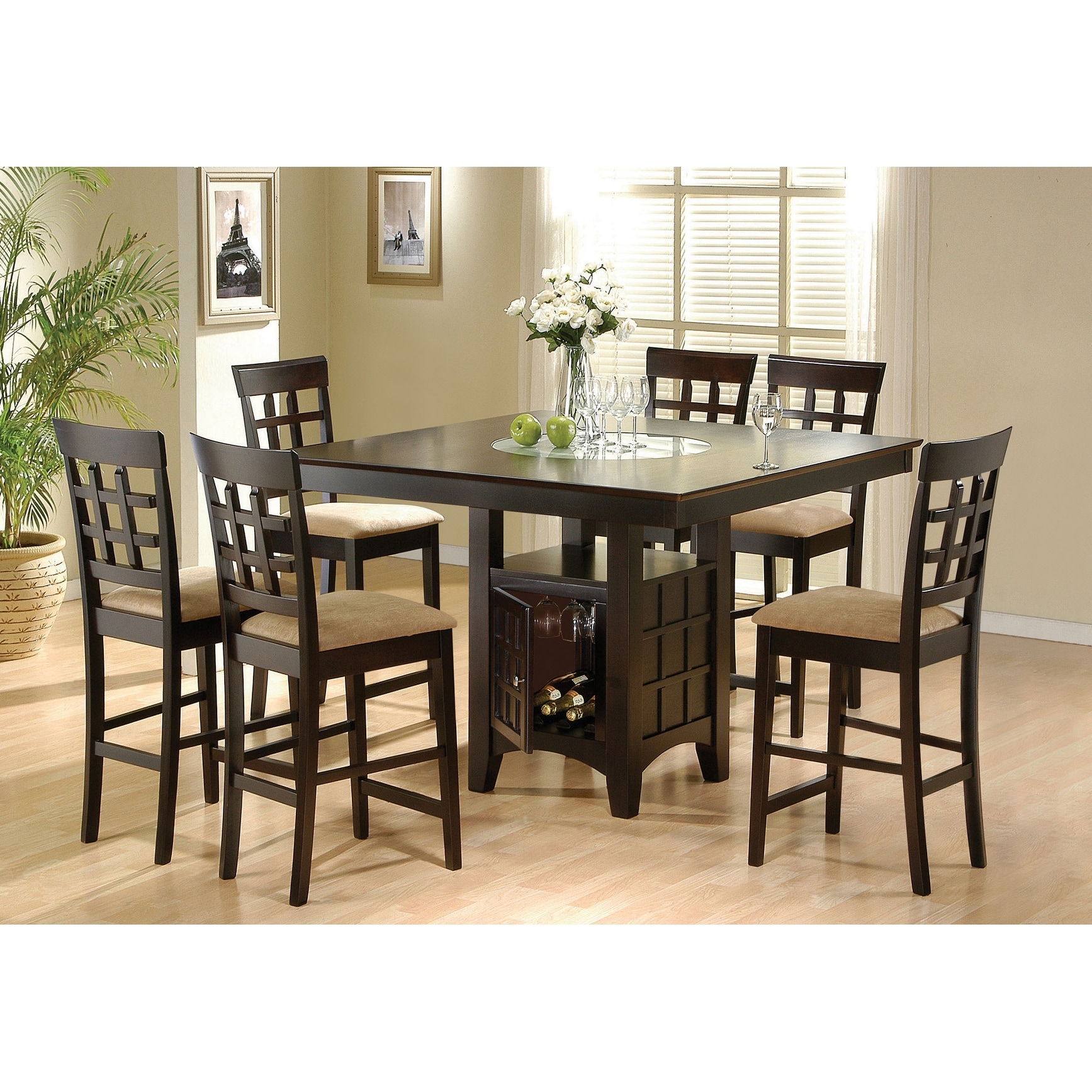 Gabriel Square Counter Height Dining Set Cappuccino