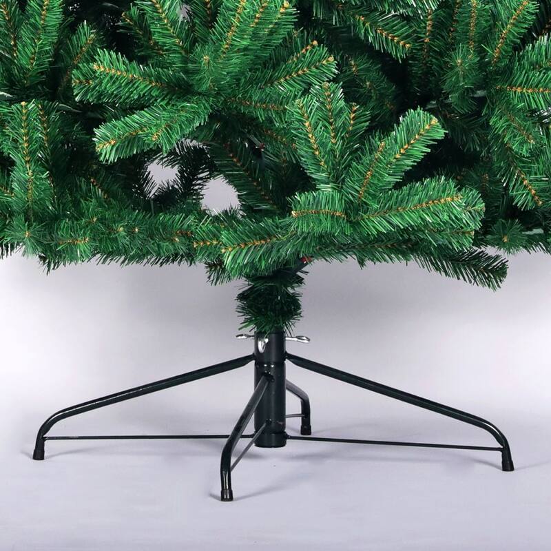 6ft Artificial Christmas Tree Full Natural Spruce PVC Fir Tree Foldable Metal Stand Unlit,Green