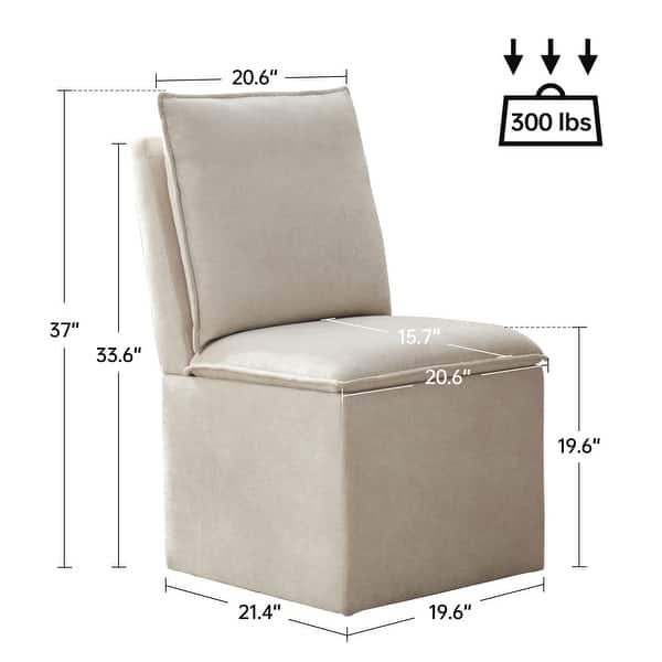 dimension image slide 0 of 4, Modern Upholstered Dining Chair with Storage