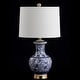 preview thumbnail 13 of 18, Gemma 25.25" Ceramic/Metal LED Table Lamp, Blue/White (Set of 2) by JONATHAN Y