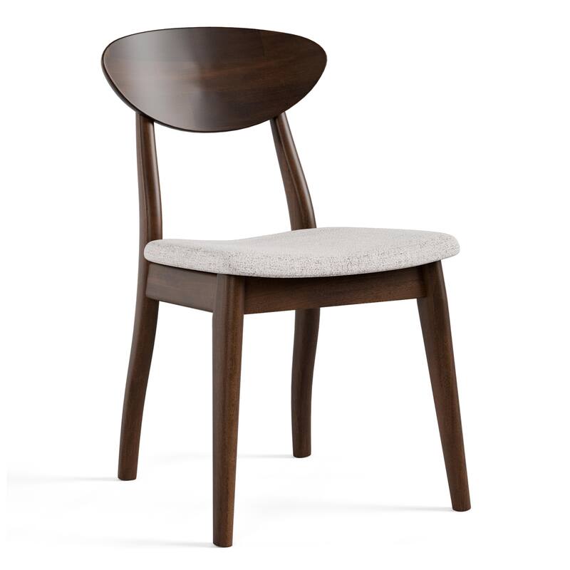 Furniture of America Abigail V Mid-century Modern Rich Walnut Handmade Rubberwood Side Chair (Set of 2)