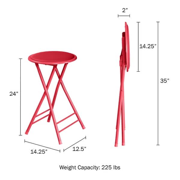 Trademark Home 24-Inch Folding Stool, Red