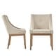 preview thumbnail 56 of 70, Voyager Button Tufted Slope Arm Linen Dining Chair (Set of 2) by iNSPIRE Q Artisan