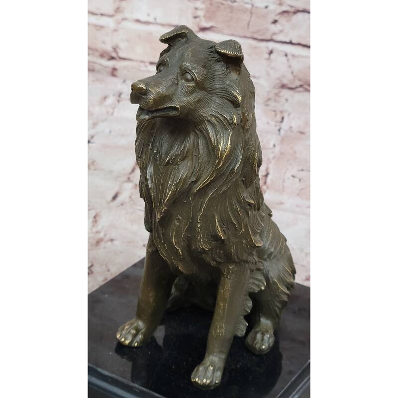 Bronze Collie Imitative Dog Statue – Loyal Companion Figurine