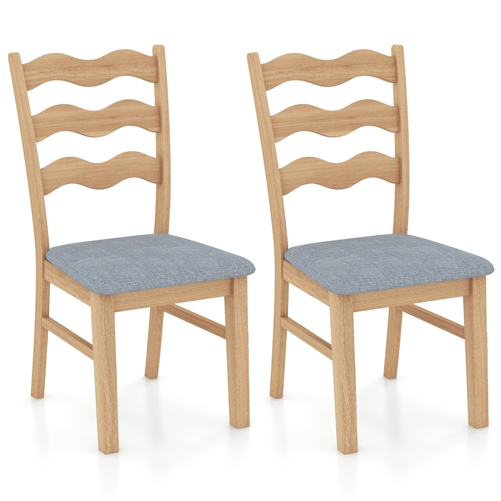 Gymax Dining Chair Set of 2 w/ Padded Seat Hollowed Wave Backrest