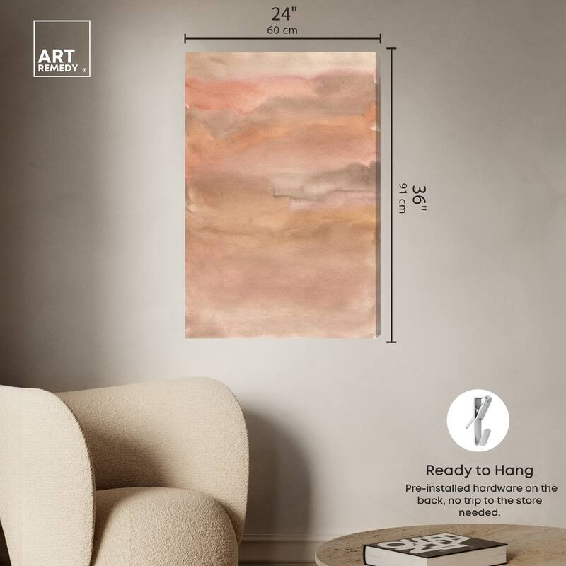 Art Remedy Sienna Pigments Blend Gallery Wrapped Boho Abstract 1 Piece Canvas Wall Art