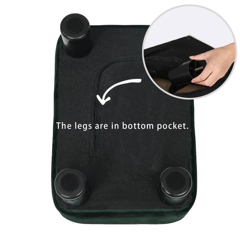 Adeco Footstool Ottoman Fabric Footrest Modern Rectangular Stool