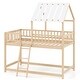 preview thumbnail 1 of 18, Costway Twin Over Twin House Bunk Bed with Roof, Ladder & Full-length