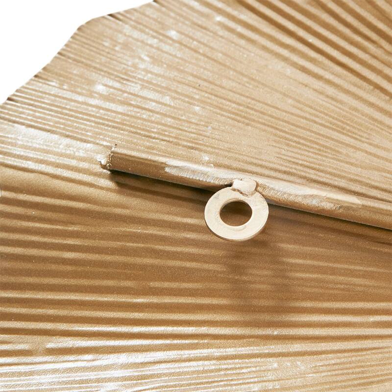 Roomfitters 43-Inch Gold Foil Metal Ginkgo Leaf Wall Decor, 3D Sculptural Transitional Botanical Art for Living Room