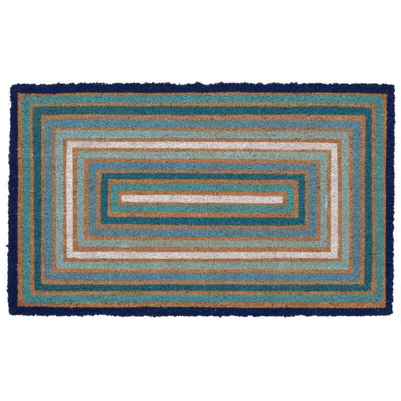 Liora Manne Multi Border Coir Welcome Door Mat (1'6" x 2'6")