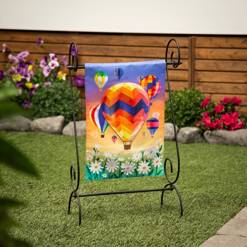 Hot Air Balloons Linen Garden Flag