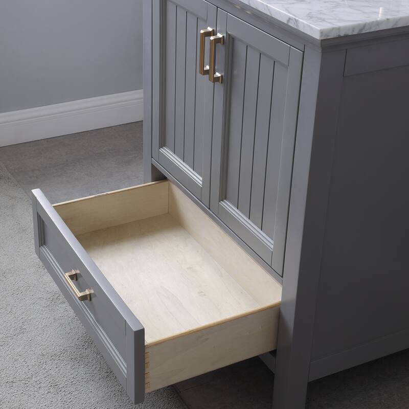 Altair Isla Single Bathroom Vanity Set and Aosta White Countertop with Mirror
