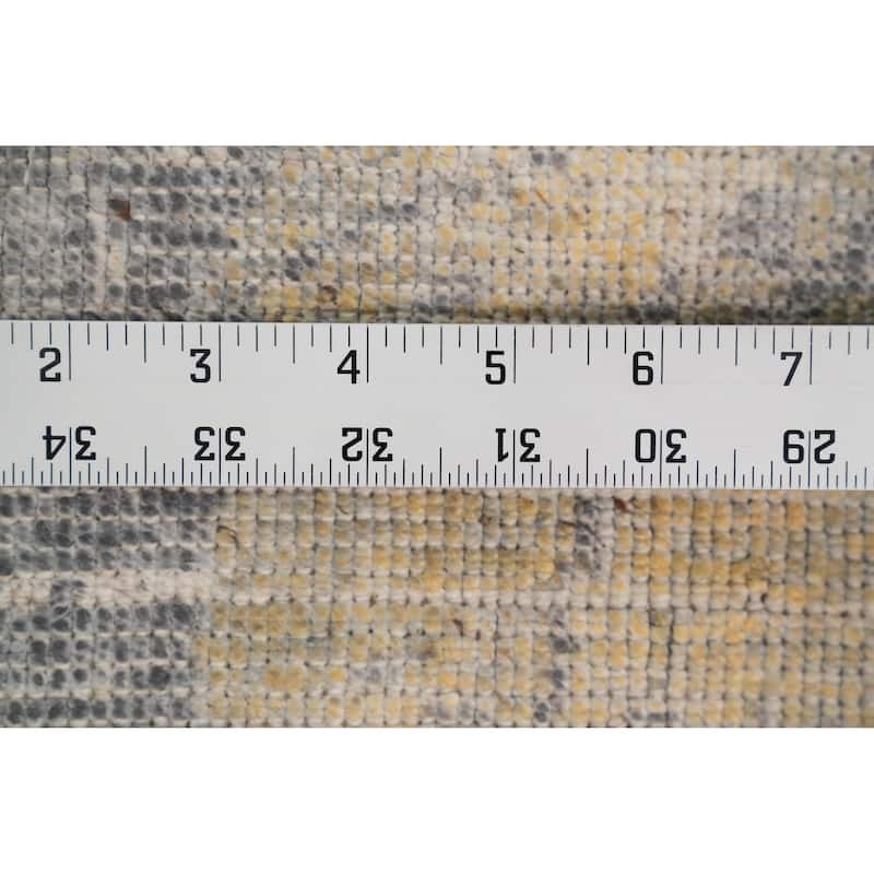 Hand Knotted Oriental Viscose Silk Carpet Modern Pictorial Multi-Colored Abstract Area Rug - 7' 8'' X 5' 7''