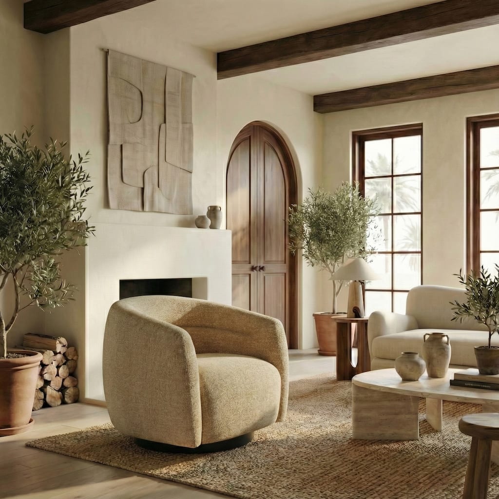 SAFAVIEH Couture Kellybryn Chenille Swivel Chair - 33"W x 31"D x 28"H