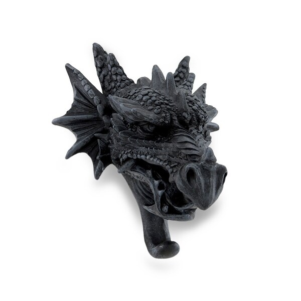 Cast Iron Finish Gothic Dragon Head Sculptural Wall Hook Overstock 16750839 Dragon 8.25 x 1.5 (at widest) bracket plate 3.5 x 2.25. overstock com