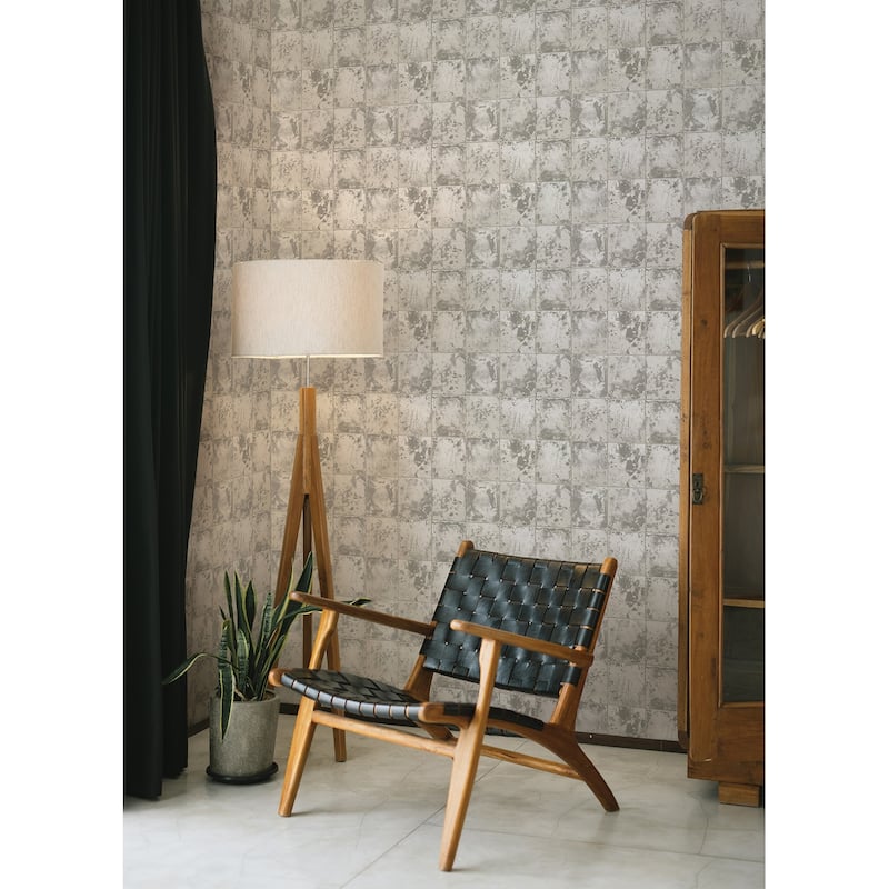 NuWallpaper Metal Sheet Silver Peel and Stick Wallpaper