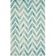 preview thumbnail 72 of 121, SAFAVIEH Dip Dye Marybeth Hand-tufted Wool Chevron Area Rug 6' x 9' - Ivory/Turquoise - Rectangle
