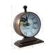 preview thumbnail 14 of 28, Metal Glass Desk Clock with Glass Lens and Roman Numerals Face on Base - 5" x 5" x 7"
