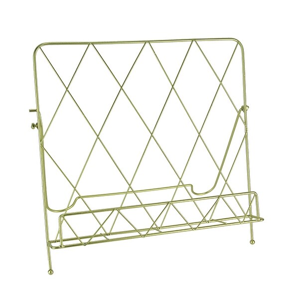Polished Gold Finish Metal Countertop Cookbook Holder. Opens flyout.