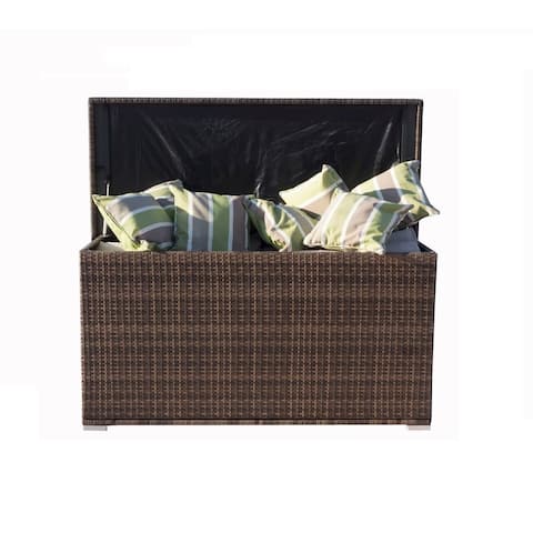 Outdoor Wicker Cushion Storage Container Wicker Patio Box by Moda Furnishings