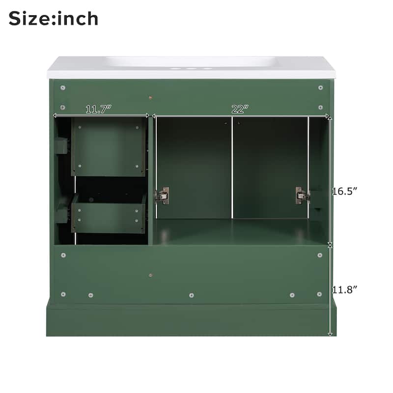 36-inch Traditional Bathroom Vanity with Four Drawers