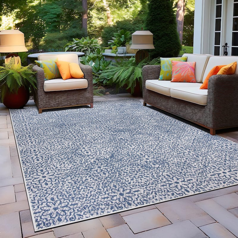 World Rug Gallery Contemporary Flowers Indoor/Outdoor Area Rug