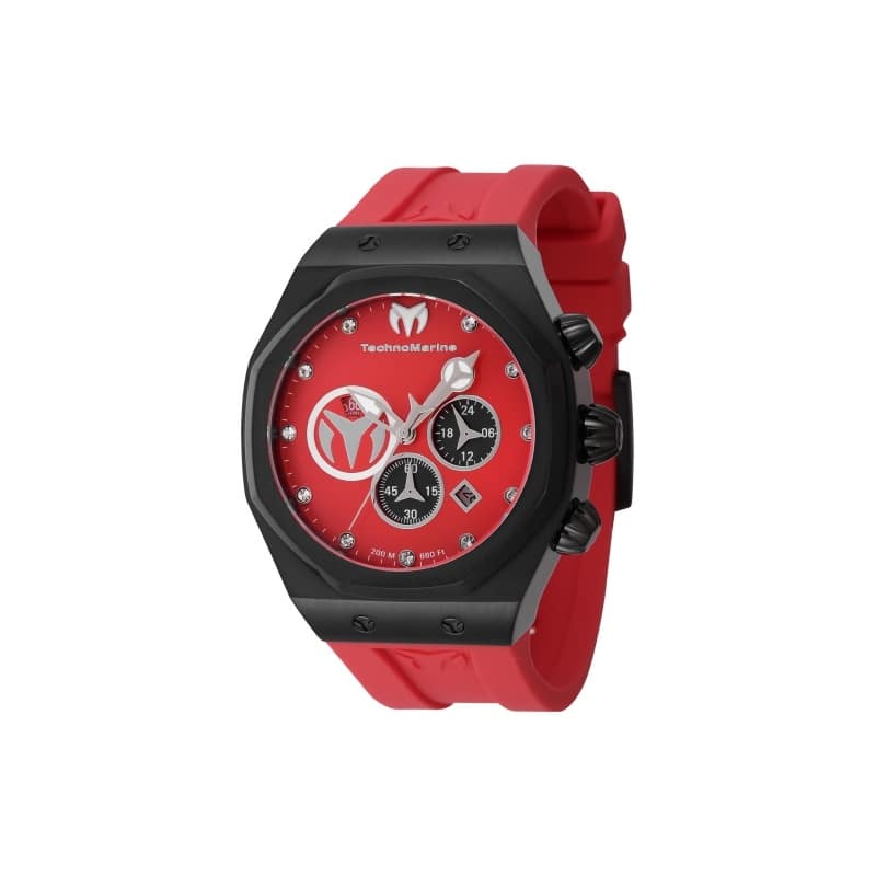 Technomarine Men's TM-523003 Reef Quartz Chronograph Black, Silver, Red Dial Watch
