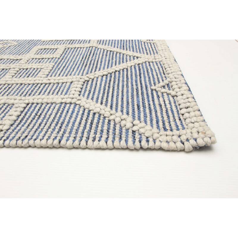 ECARPETGALLERY Braid weave Sienna Navy Wool Rug - 5'0 x 8'0