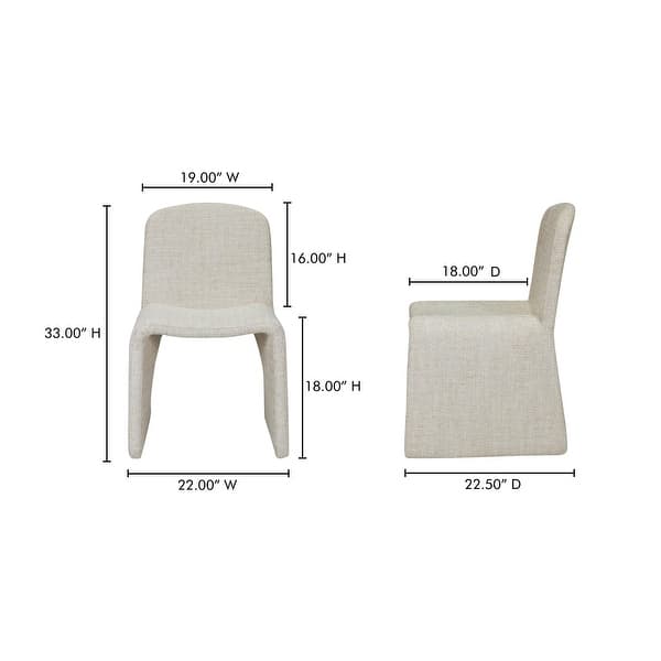 NADAAL STUDIOS Gideon, Foam Cushioned Dining Chair With Iron Frame - 22 X 22.5 X 33