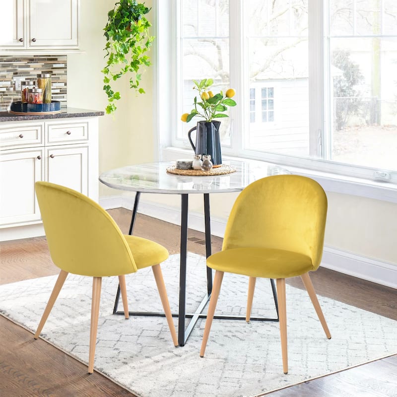 HomyLin Modern Upholstered Fabric Dining Chair Mid Back Armless