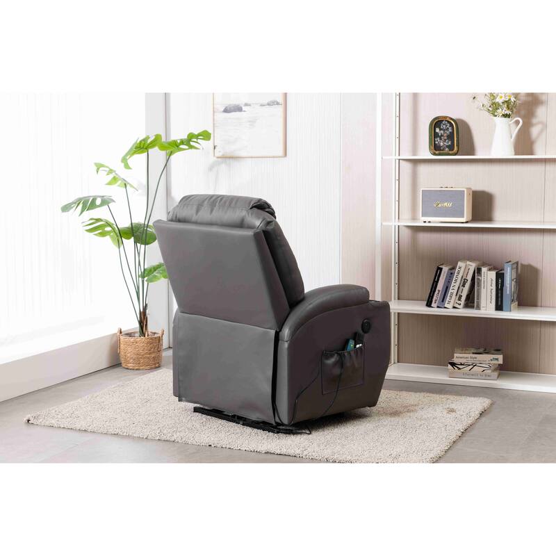 Faux Leather Power Lift Recliner Chair, Heat and Massage by Remote Control