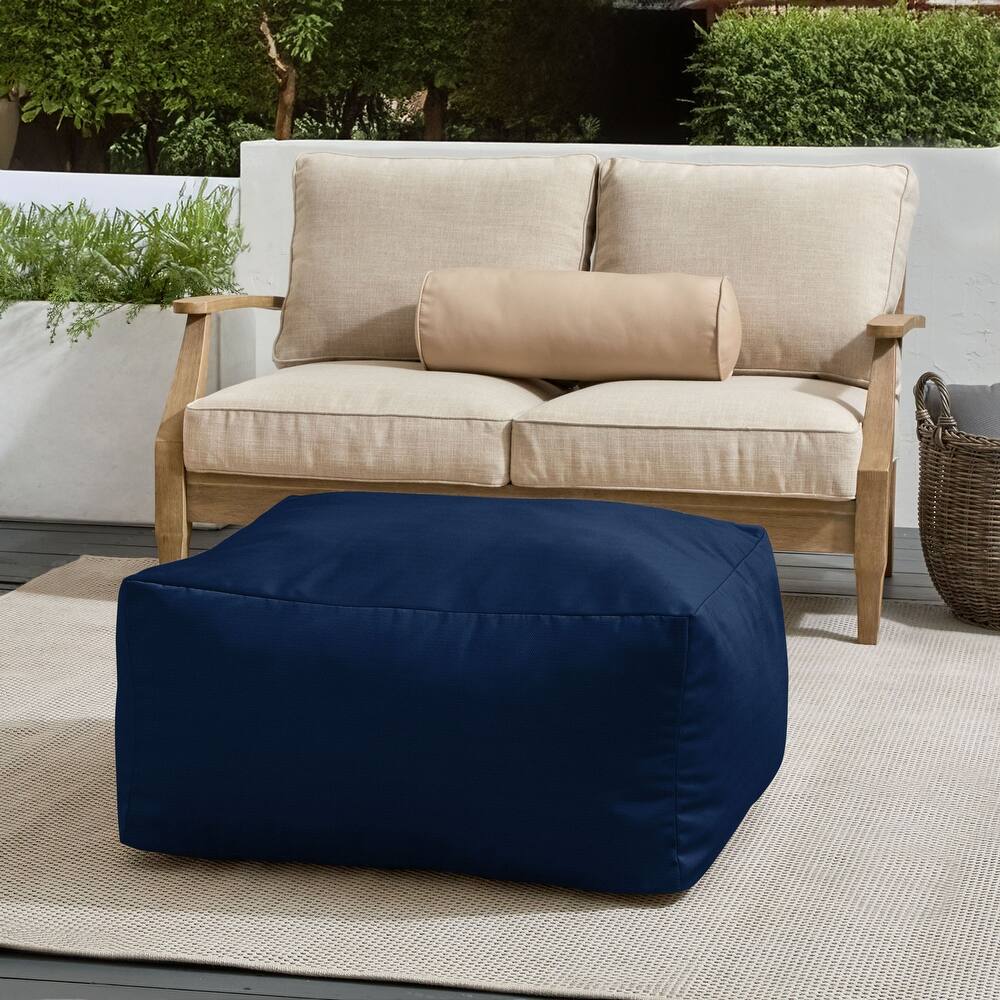 Sorra Home Sunbrella Outdoor Knife Edge Solid Bean Pouf