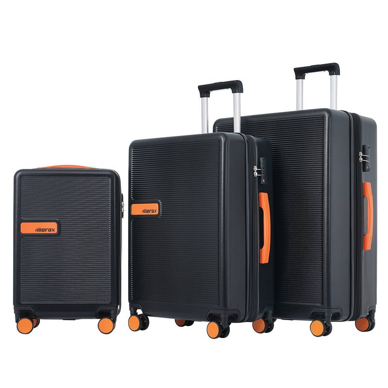 Contrast Color Luggage Set 3Pcs Hardside Spinner Suitcase w/TSA Lock