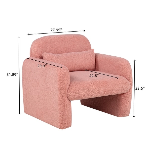 dimension image slide 0 of 3, Stylish and Minimalist Single Sofa Chair with Arms and Pillow, Armchair, Accent Chair for Living Room, Bedroom, Study