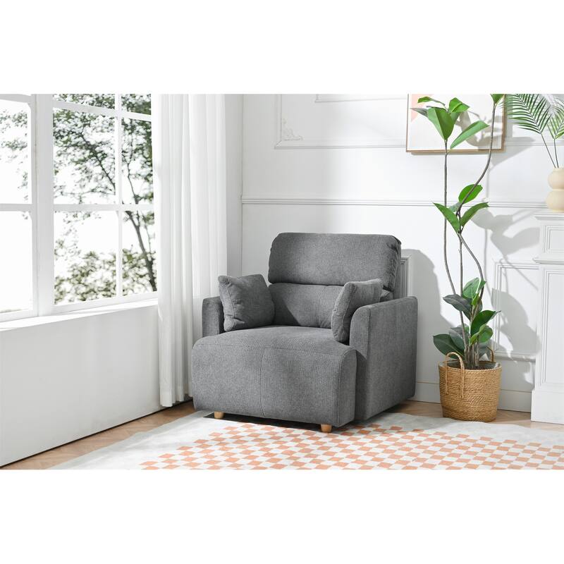 GDFStudio - Oversized 35" Accent Chair with Storage Ottoman