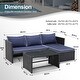 preview thumbnail 10 of 18, Tappio 3-piece Outdoor Wicker Sofa Furniture Conversation Set