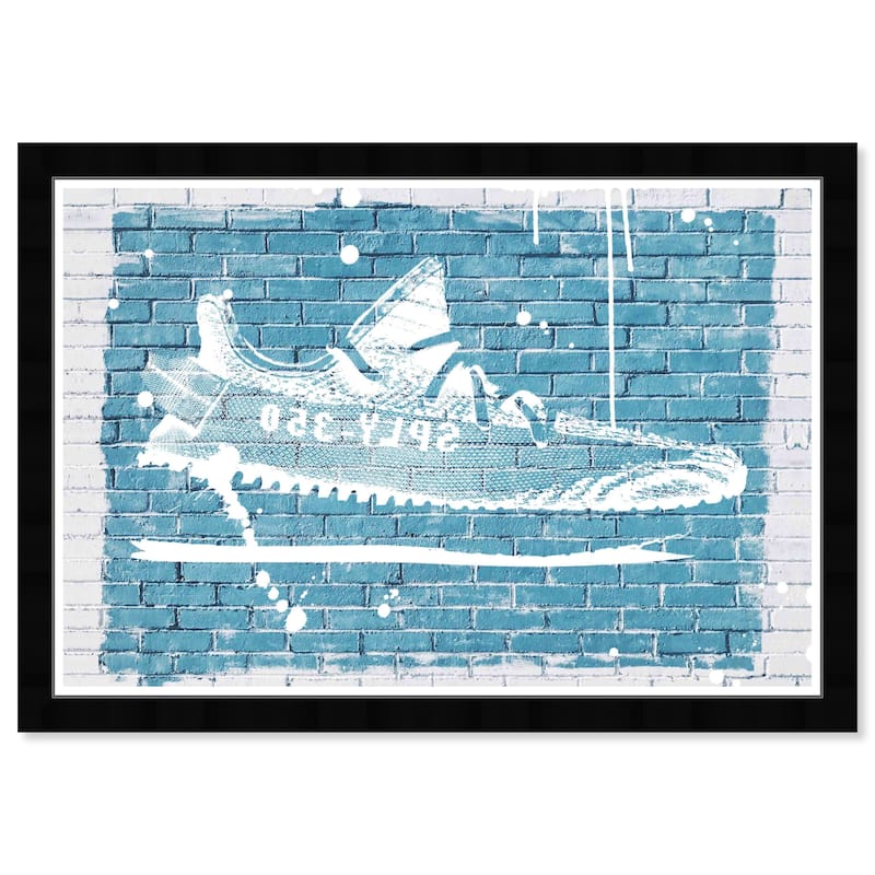 Wynwood Studio Canvas Fashion and Glam Sporty Sneaker Graffiti Blue and Modern & Contemporary Wall Art Canvas Print