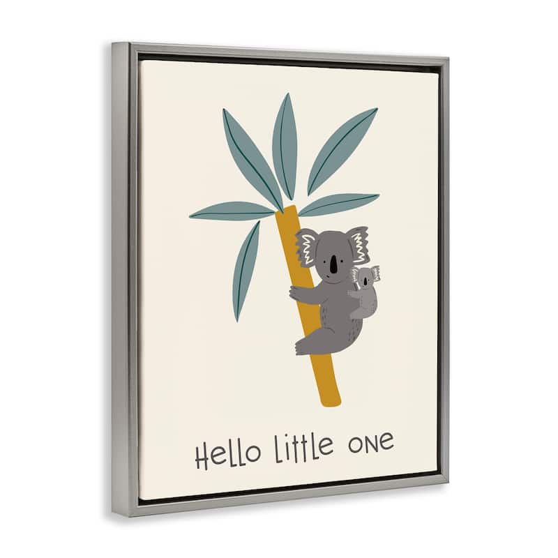 Stupell Hello Little One Koalas Framed Floater Canvas Wall Art Design By Sazerelli Designs
