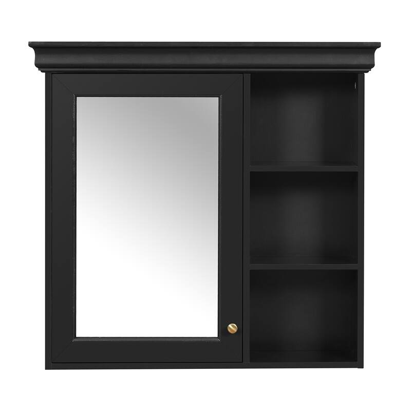 Wall Mounted Mirror Cabinet with Storage Organizer